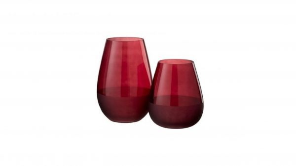 VASE ROUND RED  